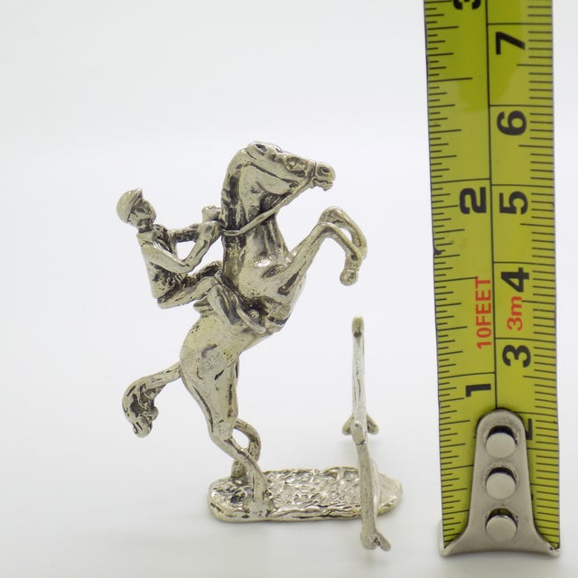 Vintage Italian Handmade Genuine Silver Show Jump Horse Figurine, 1970s For Sale - Image 11 of 12