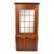 Antique Colonial Primitive Cherry Wood Glass Front Corner China Cabinet Cupboard For Sale