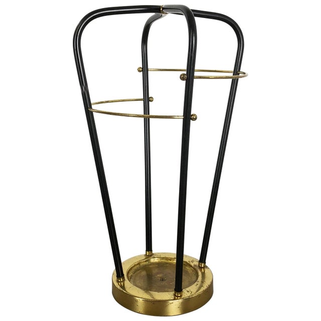 Mid-Century German Hollywood Regency Metal Brass Umbrella Stand, 1950s For Sale - Image 14 of 14