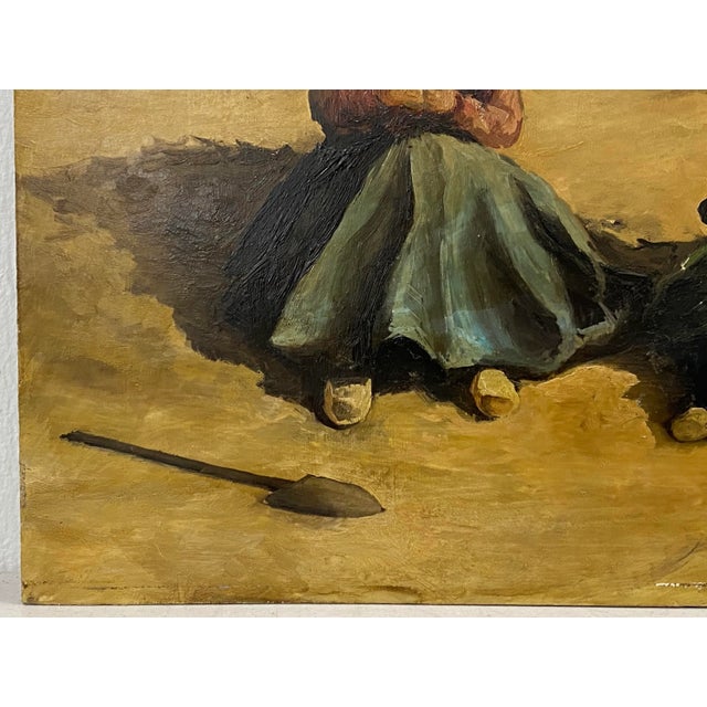 Early 20th Century In the Style of Johannes Evert Hendrik Akkeringa Oil on Panel Beach Scene C.1920 For Sale - Image 5 of 13