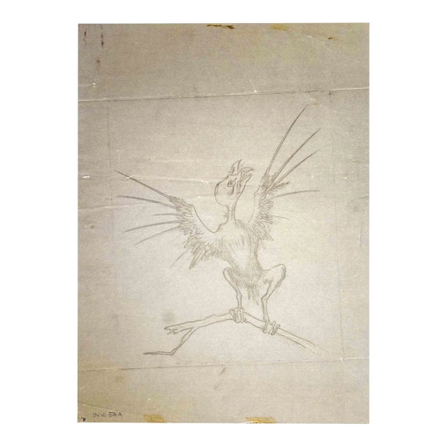 Leo Guida, The Bird, Drawing, 1970s For Sale