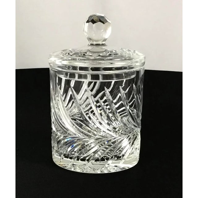 Contemporary 1980s Cut Glass Biscuit Jar For Sale - Image 3 of 9