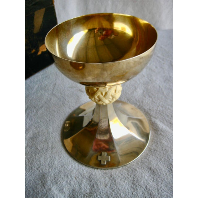 Mid-Century Modern French Silver-Gilt Mid 20th Century Chalice in Box For Sale - Image 3 of 13