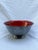 A single small silver plate round revere style footed bowl with red enameled interior. Perfect as Christmas candy dish,...