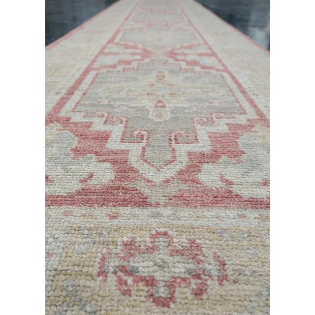 Turkish Oushak Rug Runner 2'11" x 18'1" For Sale - Image 4 of 6