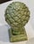 1950s Pair of Green Glazed Ceramic Artichoke Finials on Plinths For Sale - Image 4 of 7