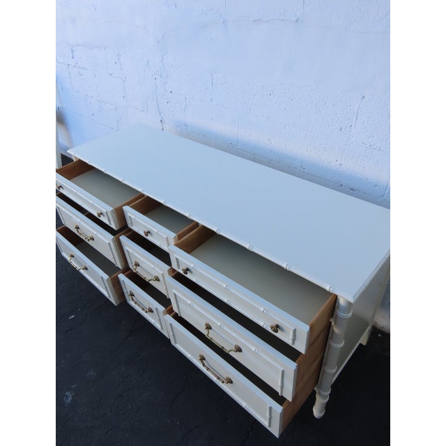 Thomasville Hollywood Regency Faux Bamboo Painted Long Sideboard Dresser 6645 For Sale In Miami - Image 6 of 18