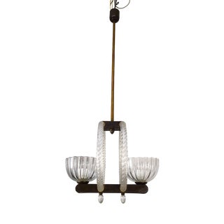 Vintage Two-Light Chandelier from Barovier, 1940s For Sale