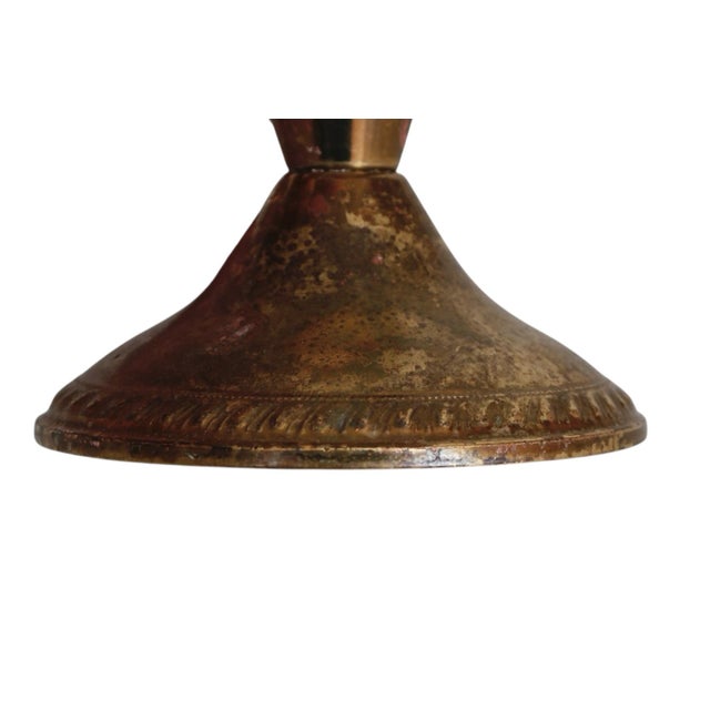 English Duchin Hand Spun Brass Jewelers Candle Holders - a Pair For Sale - Image 3 of 4