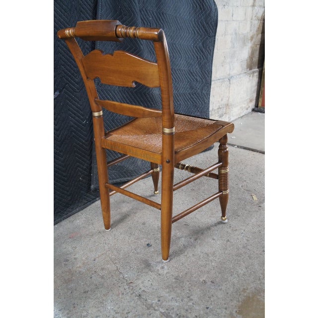 Wood Ethan Allen Maple Hitchcock Hand Decorated American Eagle Side Chair For Sale - Image 7 of 12