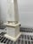 This is a white marble obelisk that has been made into a lamp. The measurements are including the finial, with a small...