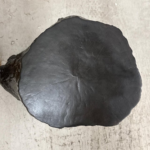 Mid 20th Century Dark Brown Free-Form Reclaimed Tree Trunk Side Pedestal For Sale - Image 4 of 9