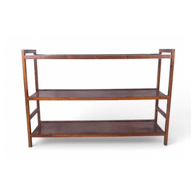Gold Vintage Wooden Three-Shelf Bookcase, 1960s For Sale - Image 8 of 8