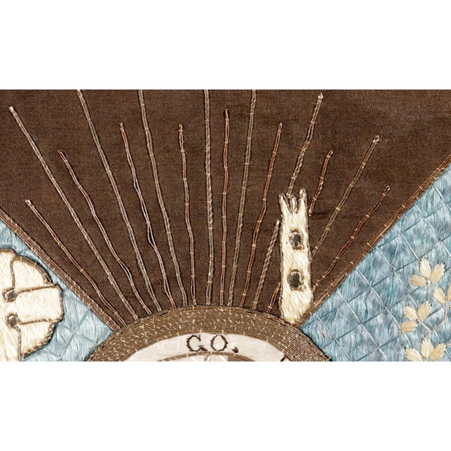 Textile Silkwork of Irish Interest-Erin Go Bragh: Patriotic Irish Silkwork Panel For Sale - Image 7 of 11