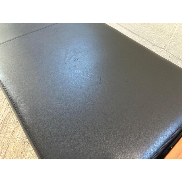 Wood Leather and Wood Gallery Style Modern Bench From Keilhauer of Canada For Sale - Image 7 of 12