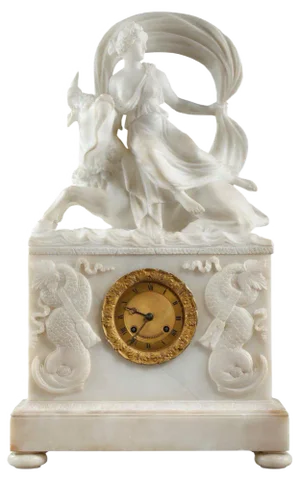 The Abduction of Europa Clock in Alabaster