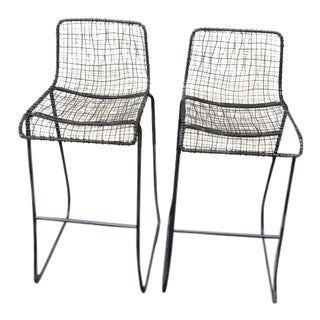 CB2 Reed Bar Stools - A Pair For Sale