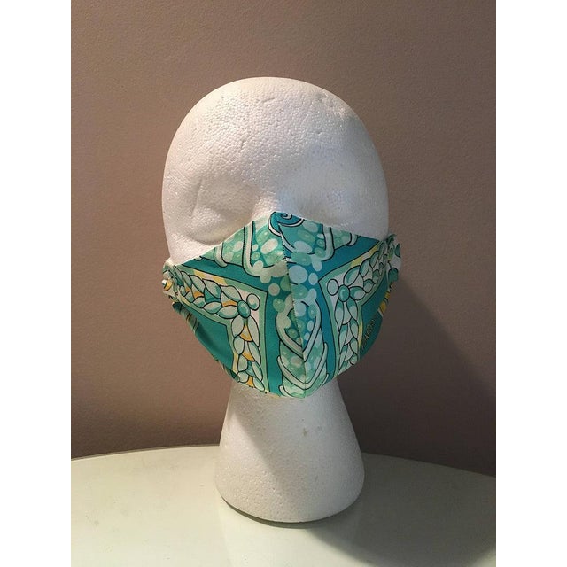 1970s Handmade Vintage Hermes Scala Silk Scarf Face Mask For Sale - Image 5 of 10