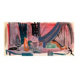 1953 Robert Colborne Interior Still Life Watercolor For Sale