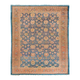 Blue Antique Persian Bakshaish Oversize Rug - 12'4" x 14'10" For Sale