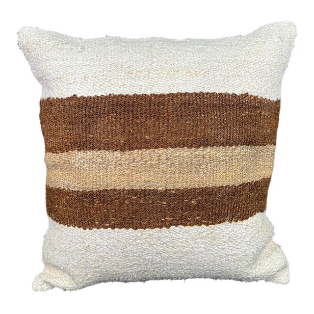 Turkish Hemp Pillow Cushion Natural Beige Brown Pillow Cushion Cover 20"x20" For Sale