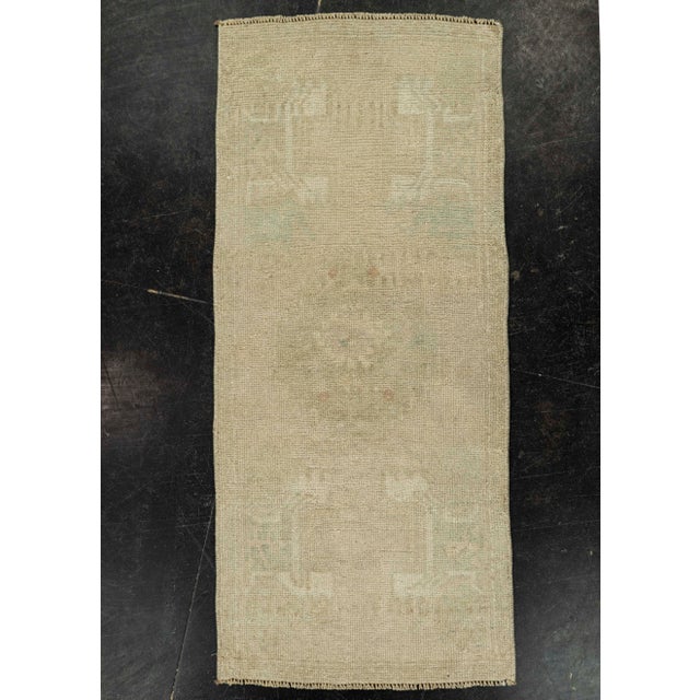 Brown Turkish Mini Rug Oriental Hand Knotted Vintage Rug 1'5" x 3'4" #21177 For Sale - Image 8 of 8