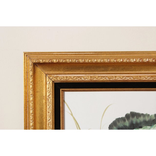 Late 20th Century Vintage Chinese Water Lily Watercolor Painting For Sale - Image 5 of 13