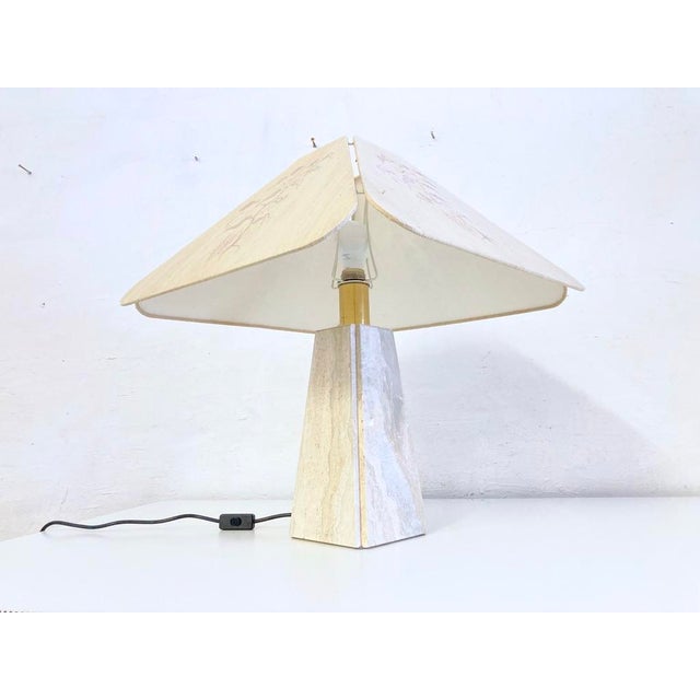 Beige Large Table Lamp with Marble Base by Ruf Design, 1970s For Sale - Image 8 of 18