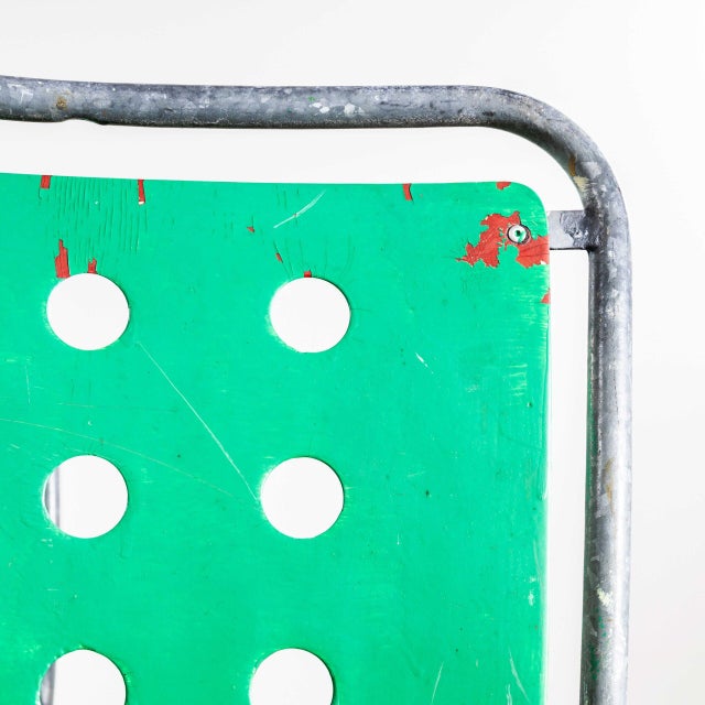 Metal Vintage Swiss Stella Metal Garden Chairs by Burri, 1960s, Set of 6 For Sale - Image 7 of 9