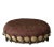 Palatial Distressed Gold Bullion Burgundy Oval Ottoman For Sale