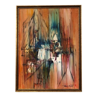 Abstract Oil on Canvas Painting by Rita Frost For Sale