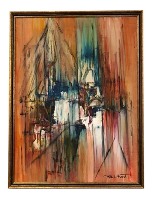 Abstract Oil on Canvas Painting by Rita Frost