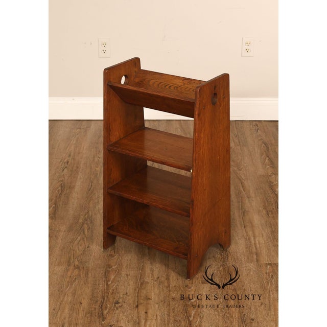 High Quality American Made Simple And Functional Arts & Crafts Style Three Tier Bookcase Stand Featuring Straight Lines,...