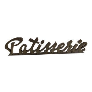 Antique 1930s Metal Patisserie Sign For Sale