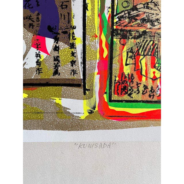 Ushio Shinohara, Silkscreen Day Glo Fluorescent 1960's Japanese Pop Art Print Samurai Kimono, c.1969 For Sale In Miami - Image 6 of 10