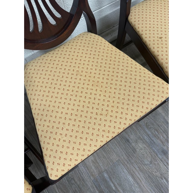 Wood Antique Hepplewhite Duncan Phyfe Style Mahogany Dining Chairs - Set of 6 For Sale - Image 7 of 14