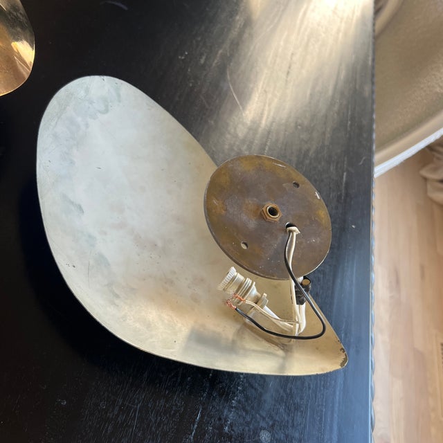 Mid 20th Century Mid Century Modern Brass Wall Sconces- Pair For Sale - Image 5 of 7