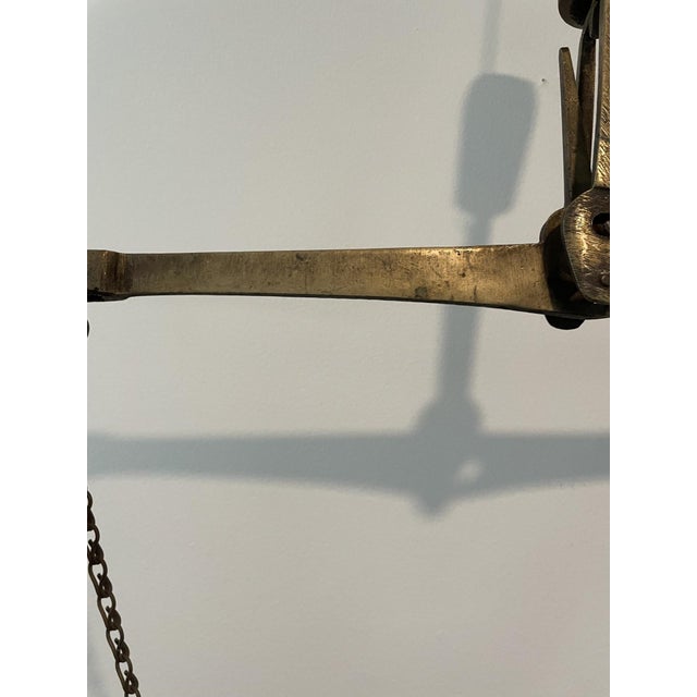 1918 Ottoman Empire Brass 16" Balance Scale — Crowned Anchor Maritime Guild Mark For Sale - Image 10 of 18