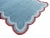 Handmade Cotton Area Rug Natural Vegetable Dyed Flat Weave Sky Blue Scalloped Rug Terracotta Border - 9'x12' For Sale - Image 6 of 11