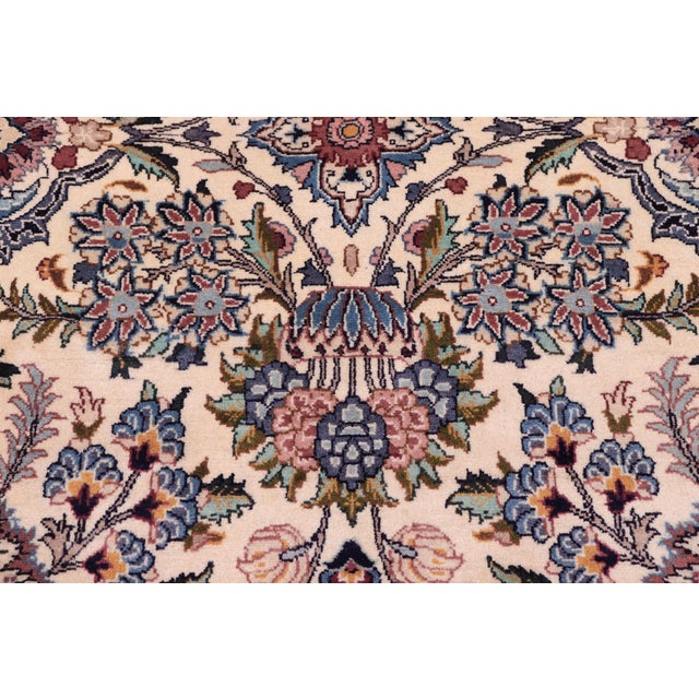 Shabby Chic Elegant Floral Pak-Persian Ivory/Pink Wool Rug - 9'1'' X 12'3'' For Sale - Image 3 of 9