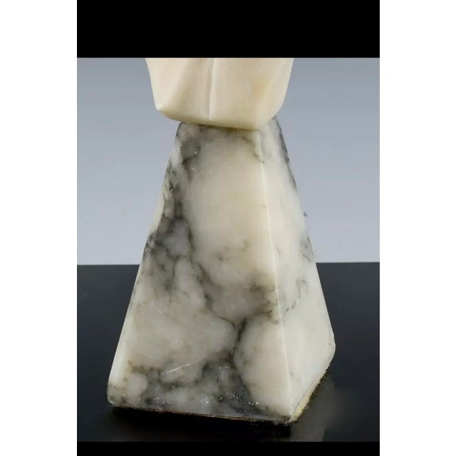 Alabaster Antique Italian Alabaster Bust of a Boy For Sale - Image 8 of 8
