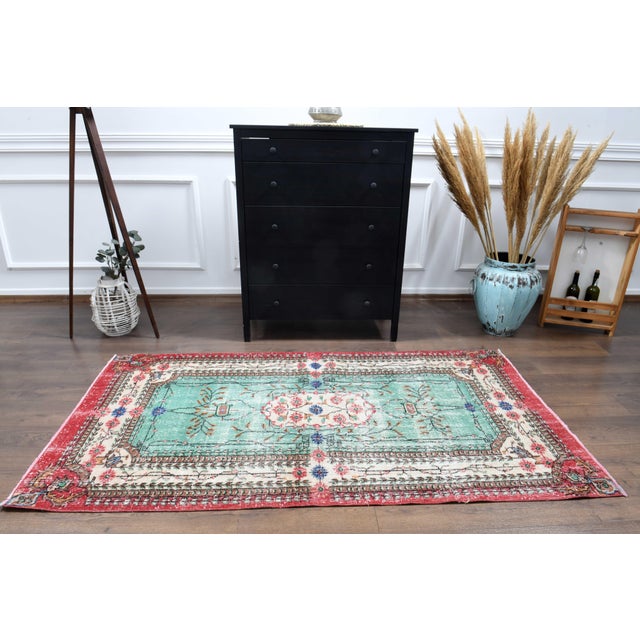 1970s Vintage Handmade Wool Cotton Area Rug For Sale - Image 9 of 11