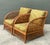 Late 20th Century Vintage Stick Rattan Lounge Chairs - A Pair For Sale - Image 5 of 12