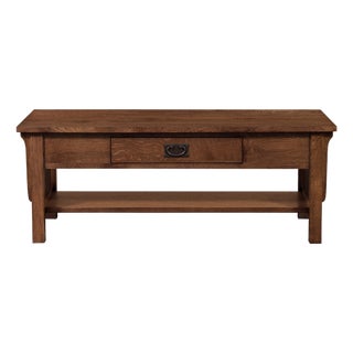 Mission Crofter Style 1 Drawer Coffee Table - Walnut Stain For Sale