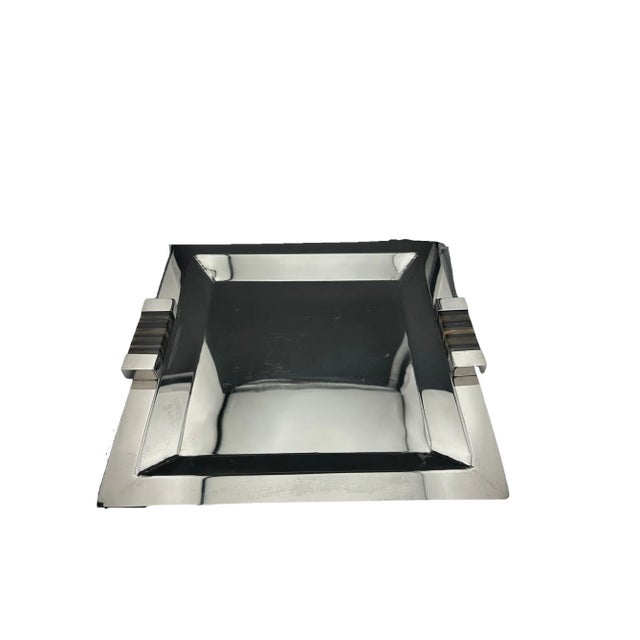 Modern Airedelsur Jujoy Silver Serving Tray by Marcelo Lucini Argentina Horn Handles For Sale - Image 3 of 5