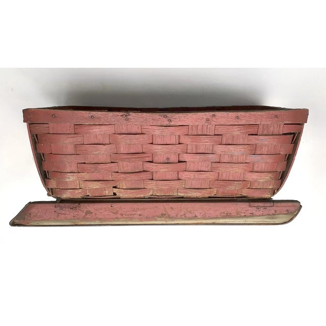1930s Vintage Red Basket Pull Sled For Sale - Image 5 of 8