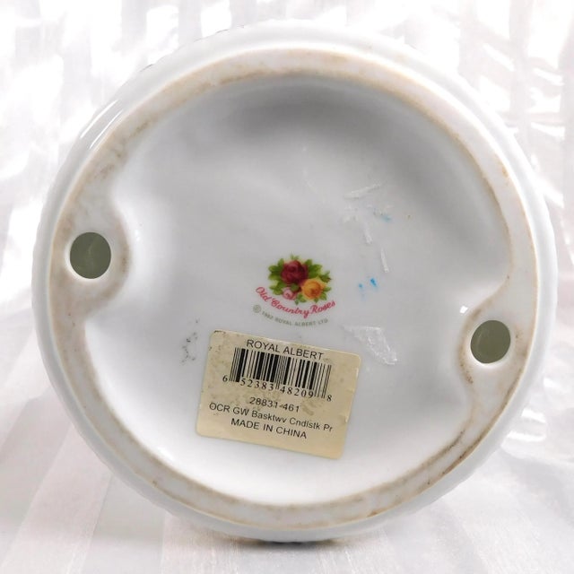 1960s Royal Albert Old Country Roses Candlestick Holder For Sale - Image 4 of 5