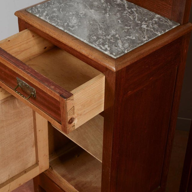 Bedside Tables with Gray Marble Top, 1930s, Set of 2 For Sale - Image 14 of 18