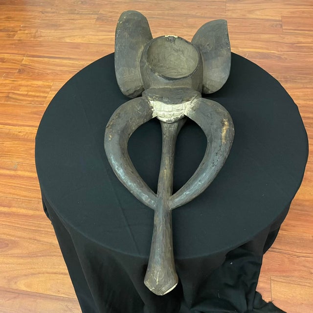 Large Babanki Hand-Carved Wooden Elephant Wall Hanging - Cameroon Grassfields For Sale - Image 15 of 16