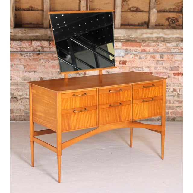Mid-Century French Mahogany Dressing Table with Mirror, 1960s For Sale - Image 3 of 13